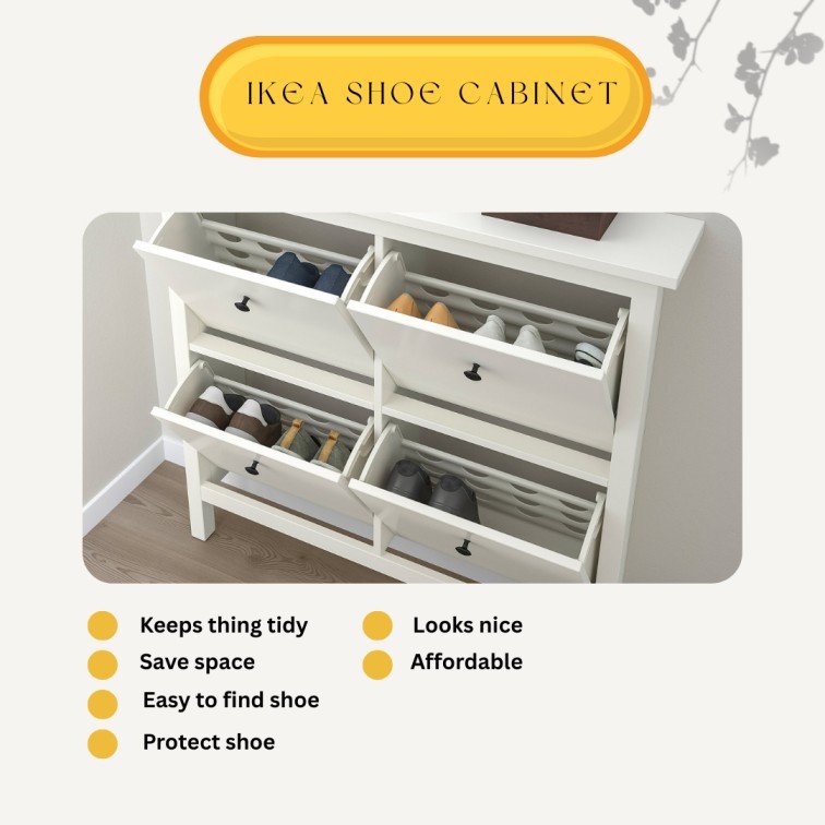 Tall Shoe Cabinet with Doors for Small Entryways