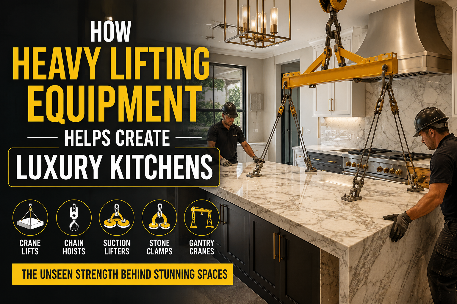 How Heavy Lifting Equipment Helps Create Luxury Kitchens
